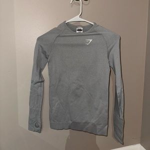 Gymshark Vital Seamless 2.0 Long Sleeve Top - Light Grey Marl